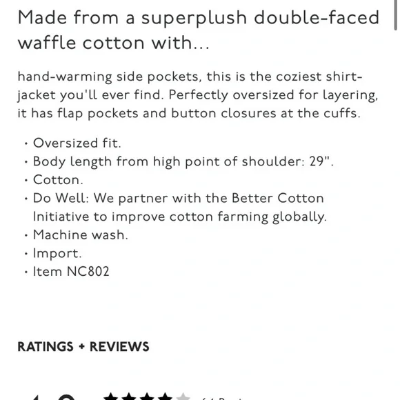 Madewell Women’s Waffleback Branner 100% Cotton Shirt Jacket Size Medium - Picture 5 of 14